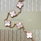 Van Cleef Arpels VCA 5 Motifs Bracelet White Mother of Pearl MOP 18KT Yellow Gold Vintage Alhambra