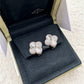 VAN CLEEF ARPELS VCA 18KT White Gold Guilloche Vintage Alhambra Earrings