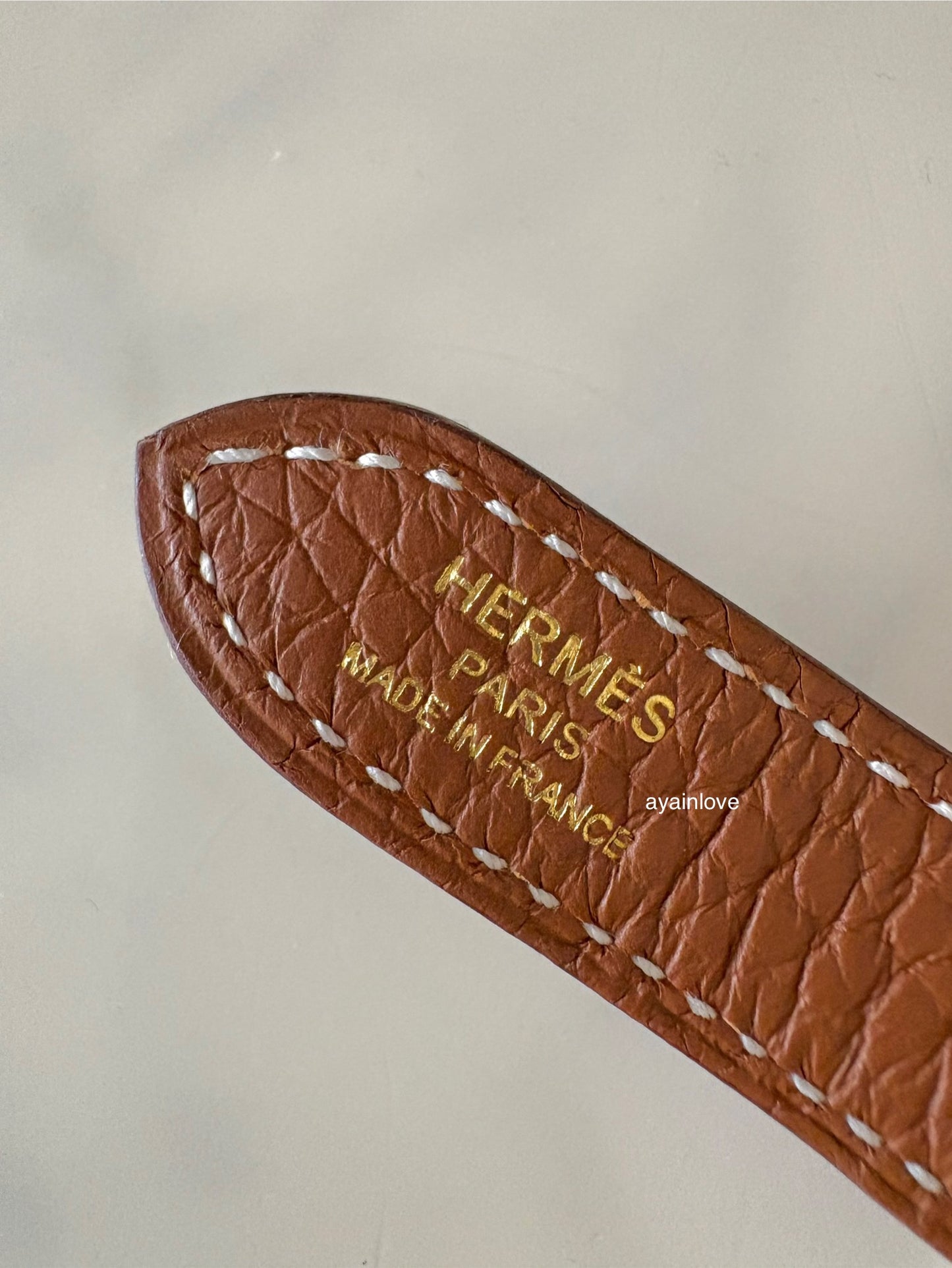 HERMES Halzan 31 Gold Clemence Gold Hardware D Stamp