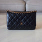 CHANEL Black Caviar Microchipped Classic Wallet On Chain Gold Hardware