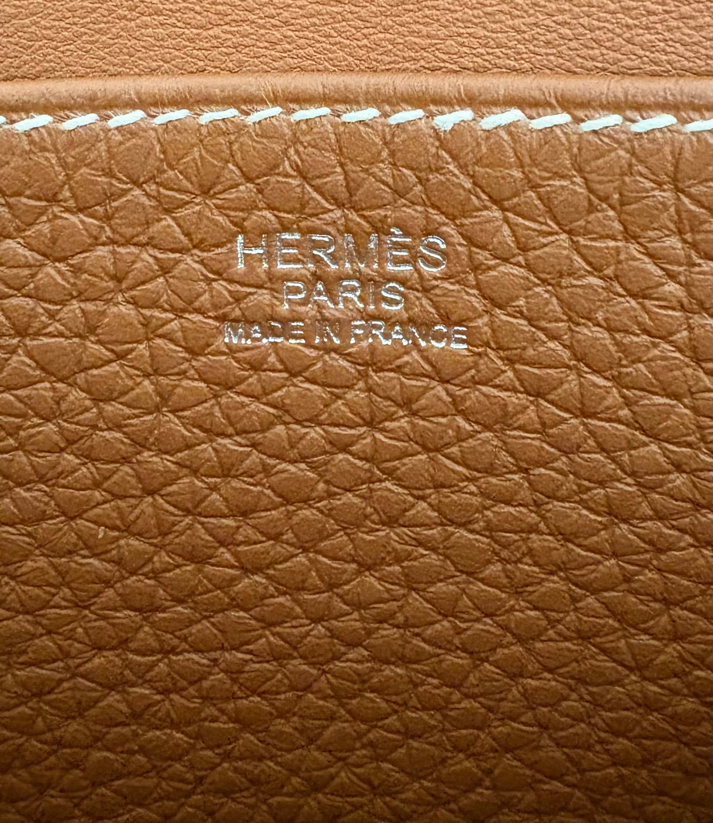 HERMES Halzan 25 Gold Clemence Palladium Hardware B Stamp