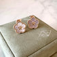 Van Cleef Arpels VCA Lucky Spring Plum Blossom Mother of Pearl 18KT Rose Gold Earrings