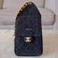 CHANEL 26P Black Washed Denim Small 25 Bag Gold Hardware