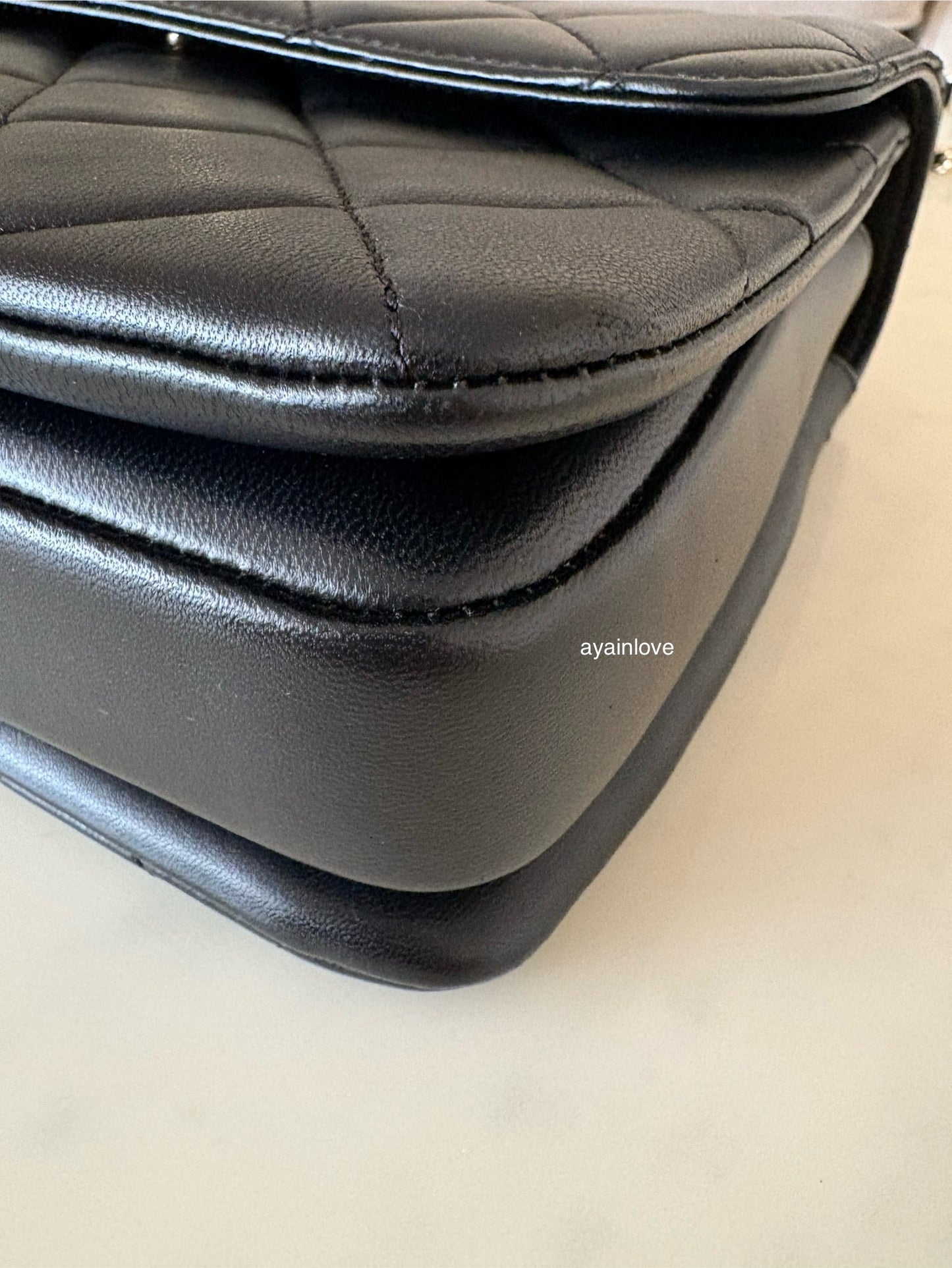 CHANEL Black Small Trendy Flap Bag Microchipped Light Gold Hardware