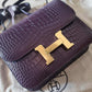 HERMES Constance Mini 18 Amethyst Matte Alligator Gold Hardware Y Stamp
