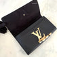 LOUIS VUITTON Black Calfskin Louise Pochette Clutch GM Bag