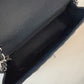 CHANEL 18B Navy Blue Caviar Quilted Rectangular Mini Flap Bag Silver Hardware