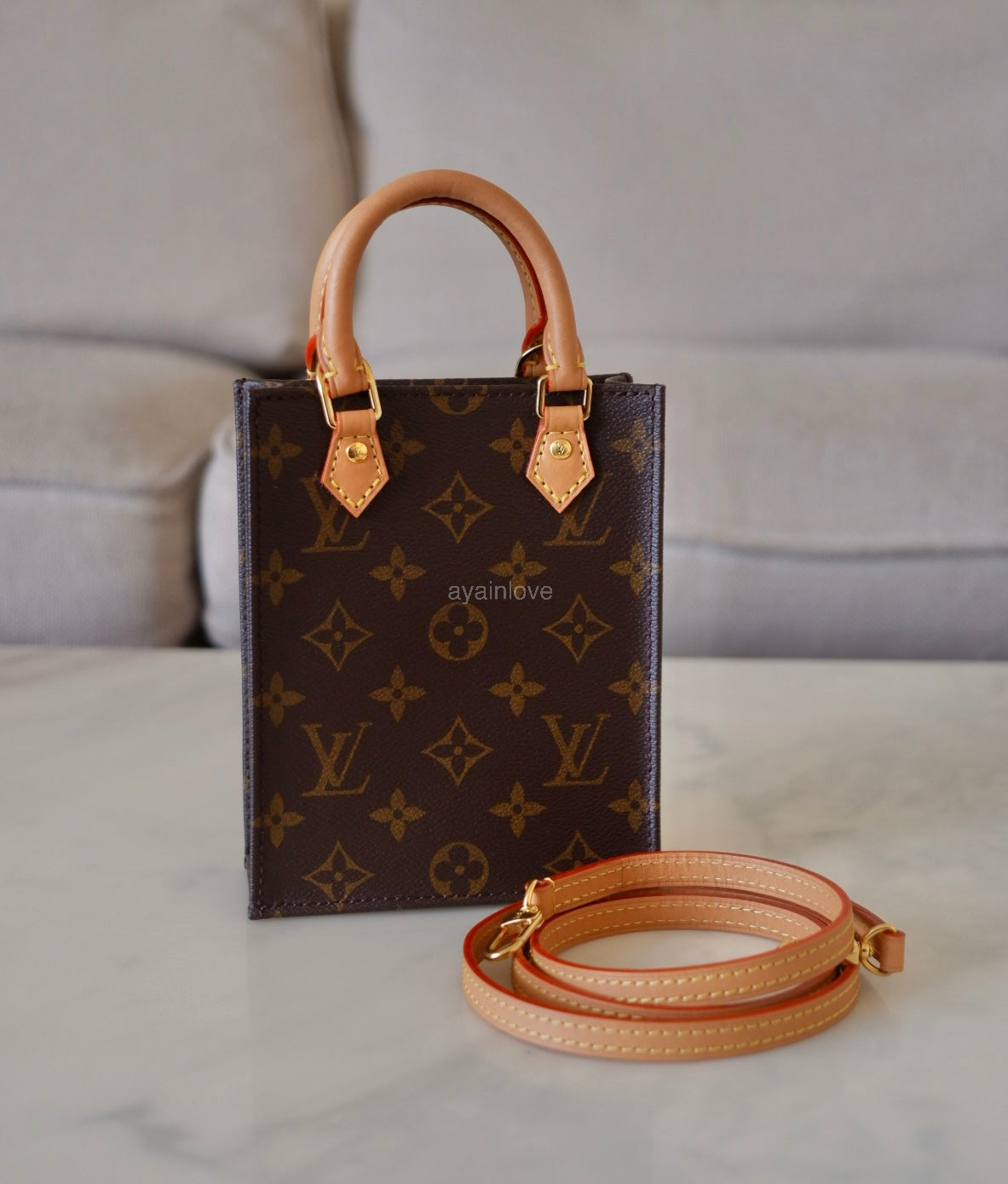 LOUIS VUITTON Petit Sac Plat Monogram Bag
