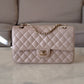 CHANEL 19S Iridescent Beige Lambskin Medium/Large Classic Flap Light Gold Hardware