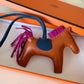 HERMES Rodeo PM Tricolour Pain D’epice/Rose Pourpre/Bleu de Malte Bag Charm