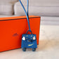 HERMES Kelly Doll Dole Tadelakt Bleu Izmir Bag Charm Palladium Hardware Z Stamp