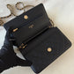 CHANEL Black Caviar Microchipped Classic Wallet On Chain Gold Hardware