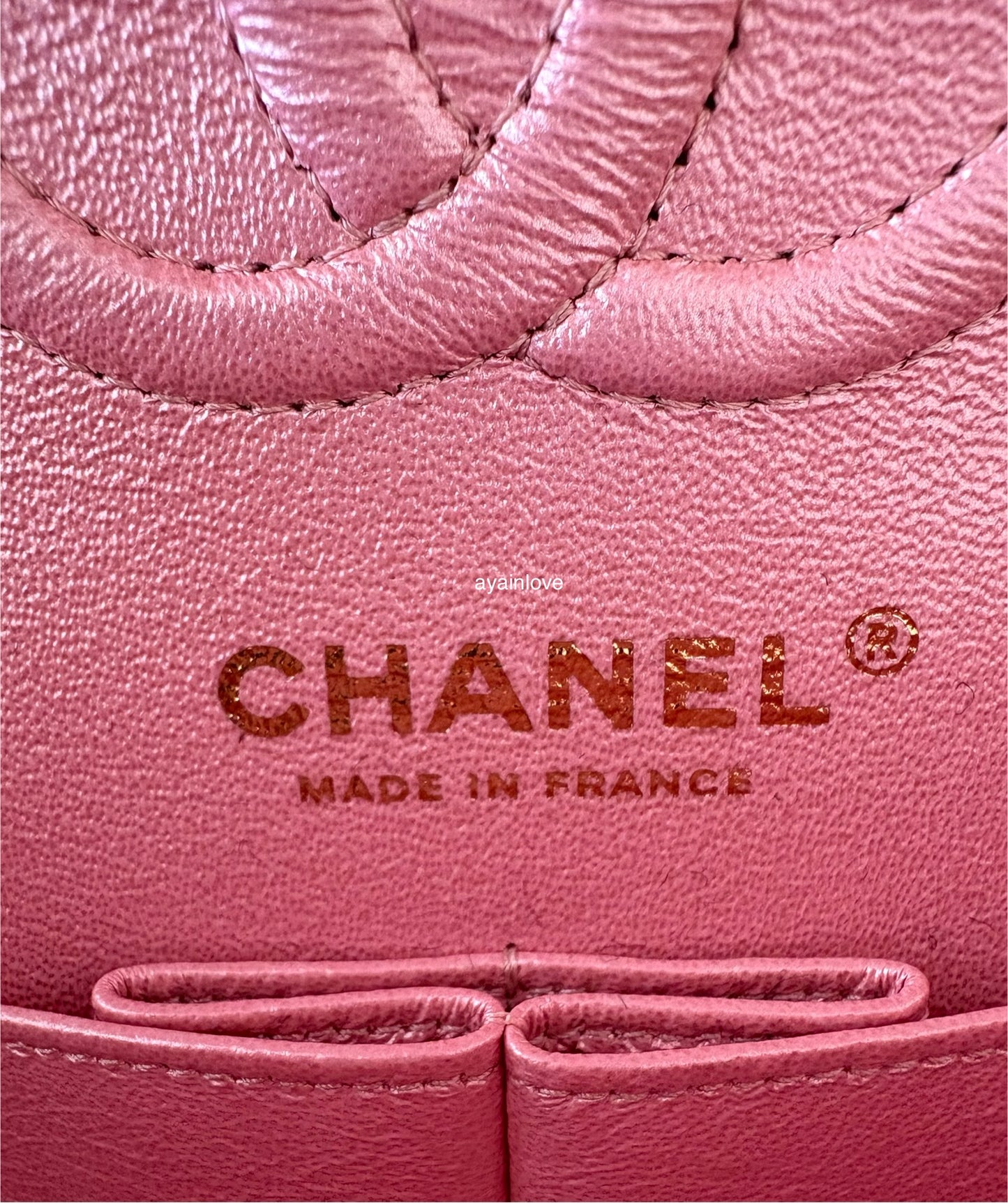 CHANEL 19S Iridescent Pink Caviar Small Classic Flap Light Gold Hardware