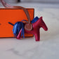 HERMES Rodeo PM Tricolour Rubis/Blue Sapphire/Fauve Bag Charm