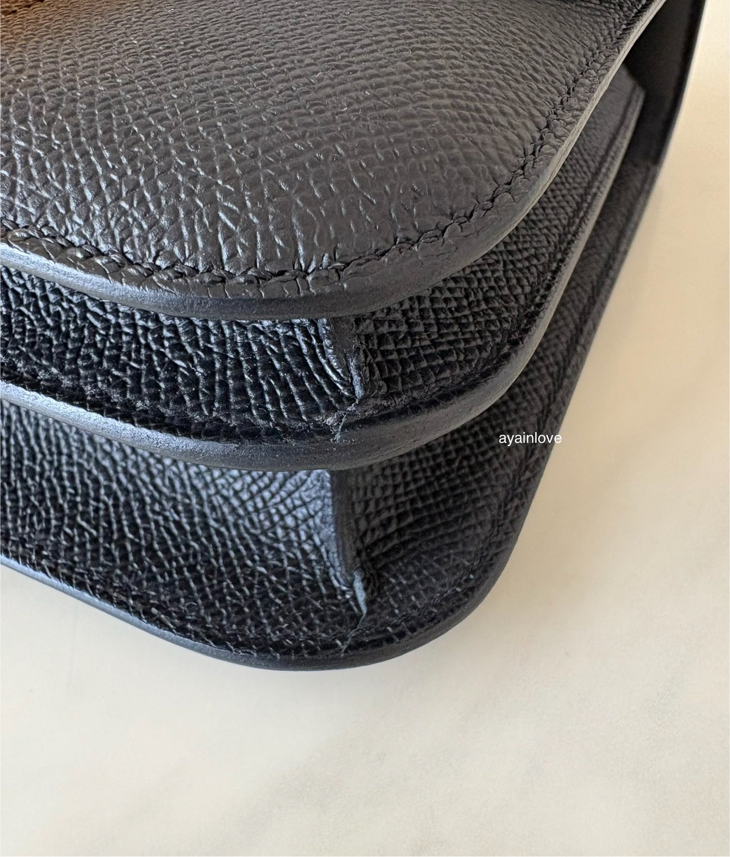 HERMES Constance Mini 18 Noir Black Epsom Rose Gold Hardware W Stamp