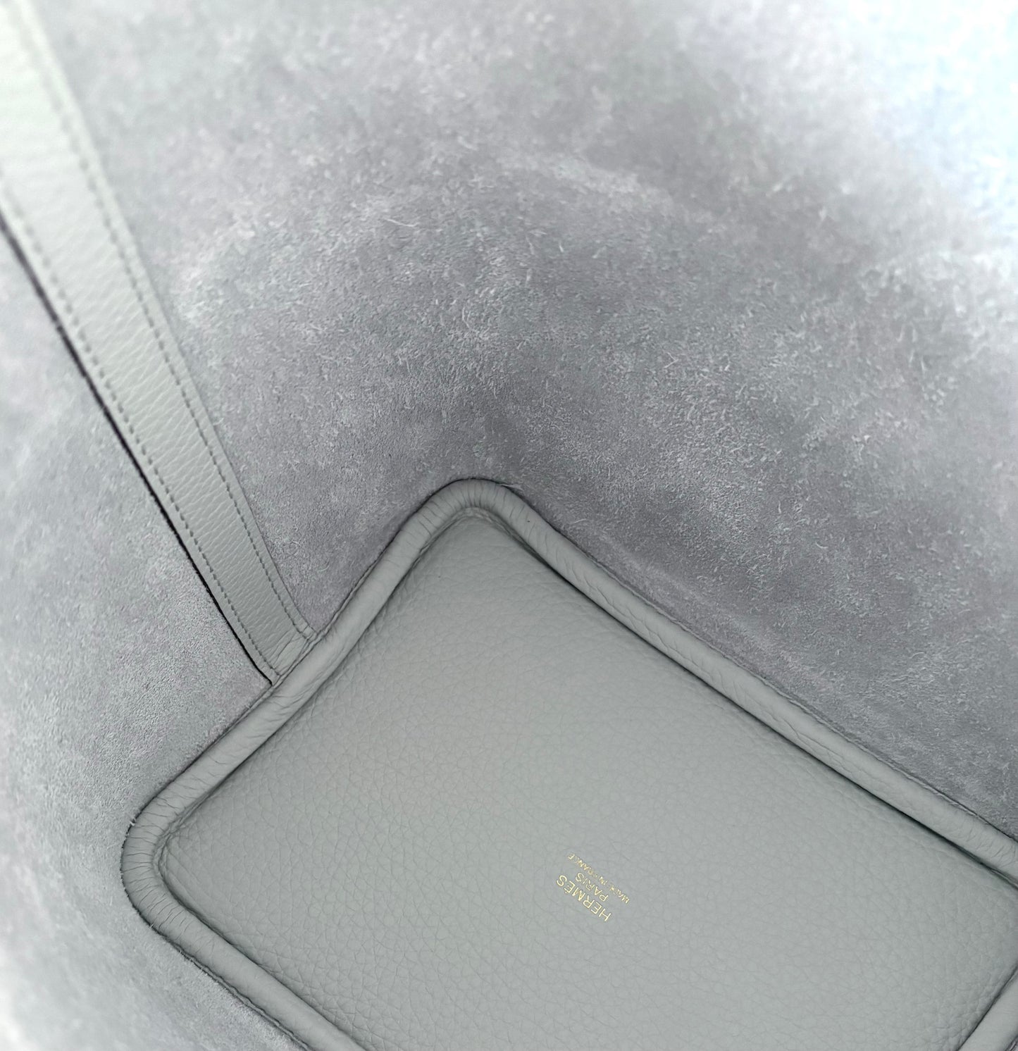 HERMES Picotin 18 Bleu Pale Taurillion Clemence Gold Hardware B Stamp