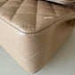 CHANEL Beige Clair Caviar Small Classic Flap Bag Gold Hardware