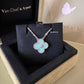 VAN CLEEF ARPELS VCA 18KT White Gold Limited 2022 Holiday Pendant Tiffany Blue Diamond Vintage Alhambra