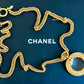 CHANEL Vintage CC Round Eyeglass Pendant Necklace 24KT Gold Plated Hardware