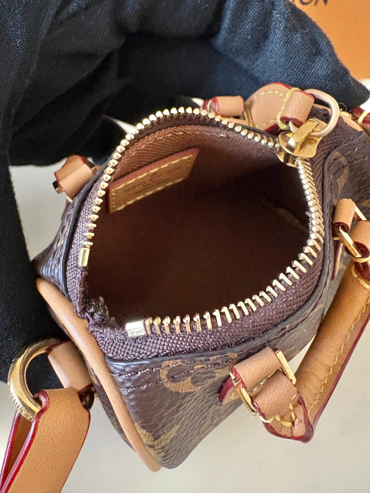 LOUIS VUITTON LV Micro Speedy Monogram Bag Charm