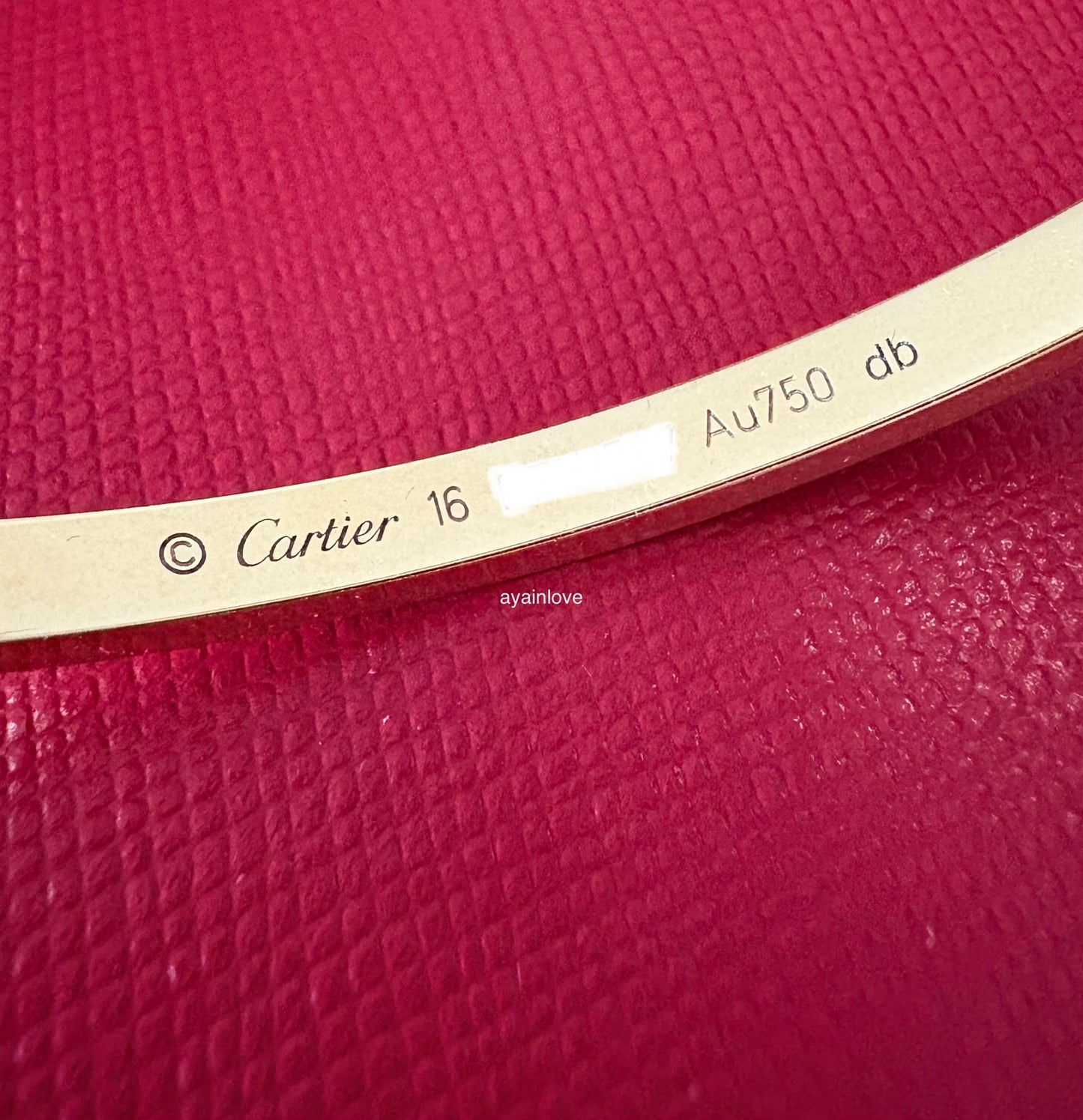 CARTIER 18KT Rose Gold LOVE Small Model Bracelet Size 16