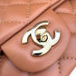 CHANEL 22S Caramel Brown Lamb Skin Rectangular Mini Light Gold Hardware