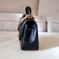 CHANEL Black Lambskin Top Handle Rectangular Mini Gold Hardware