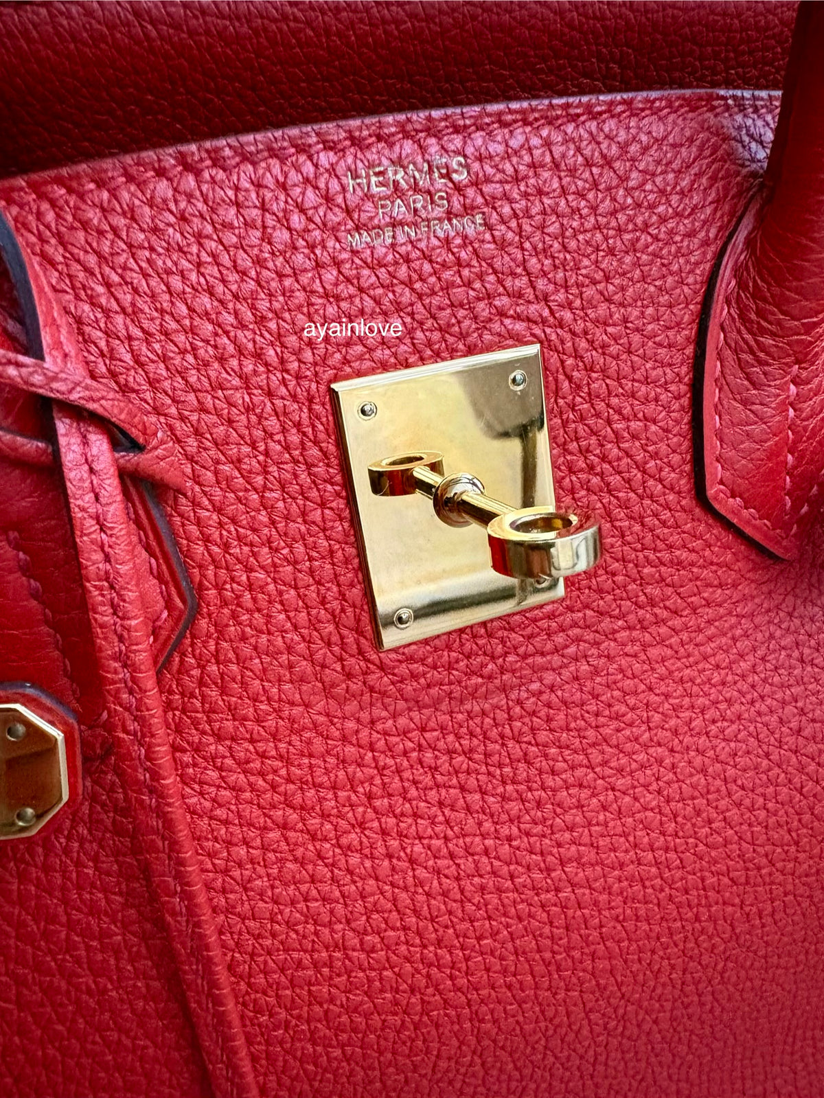 HERMES Birkin 30 Togo Rouge Casaque Gold Hardware P Square Stamp