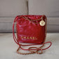 CHANEL Mini 22 Red Shiny Calf Skin Bag Gold Hardware