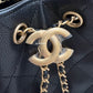 CHANEL 25 Mini Black Caviar Microchipped Bag Gold Hardware