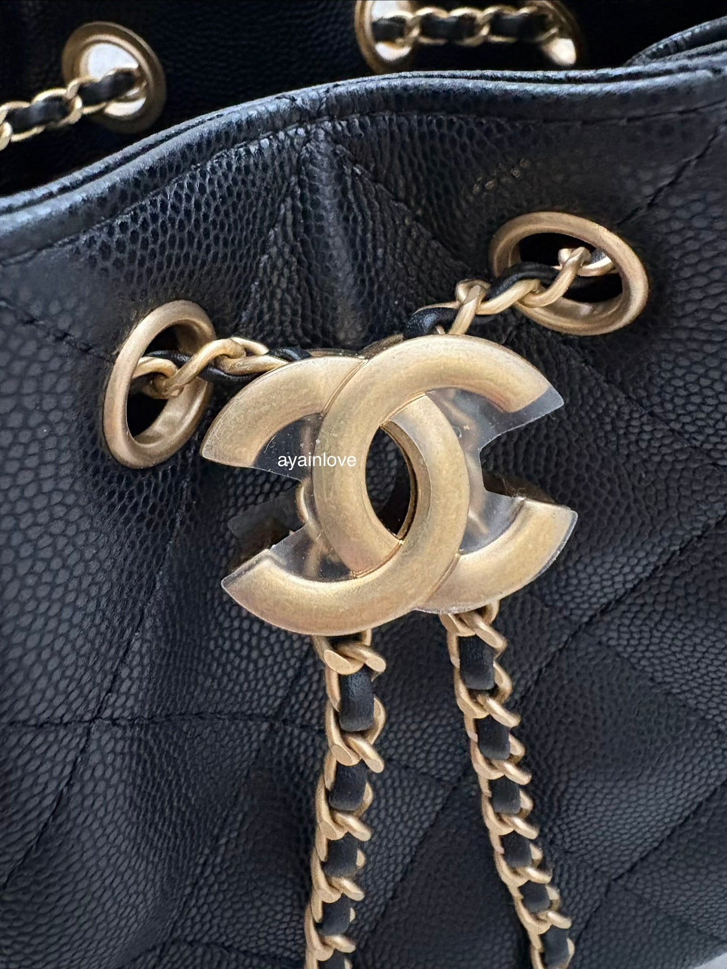 CHANEL 25 Mini Black Caviar Microchipped Bag Gold Hardware