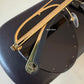 LOUIS VUITTON Gold Party Studded Mirrored Silver Lens Pilot Sunglasses Z0923U