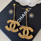 CHANEL Baroque Large CC Dangle Stud Earrings Gold Hardware