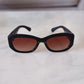 CHANEL Pillow Black CC Logo Hardware Rectangle Sunglasses