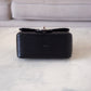 CHANEL 16S Black Caviar Chevron Classic Square Mini Flap Bag Silver Hardware