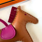 HERMES Rodeo MM Tricolour Gold/Rubies/Rose Pourpre Bag Charm