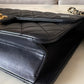 CHANEL Black Lambskin Turnlock Quilted Medium Half Flap Bag Gold Hardware