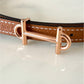 HERMES Gamma Belt Reversible Black/Gold Swift/Epsom Size 70 Rose Gold Hardware W Stamp