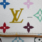 LOUIS VUITTON Courtney White Multicolour Murakami Clutch Bag Gold Hardware