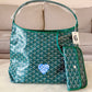 GOYARD Green Goyardine Hobo Boheme PM Bag with Blue Heart Stamp