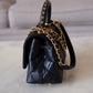 CHANEL Black Caviar Coco Chain Leather Handle Mini 19cm *Microchipped* Brushed Gold Hardware