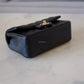 CHANEL 18B Black Caviar Quilted Rectangular Mini Flap Bag Light Gold Hardware
