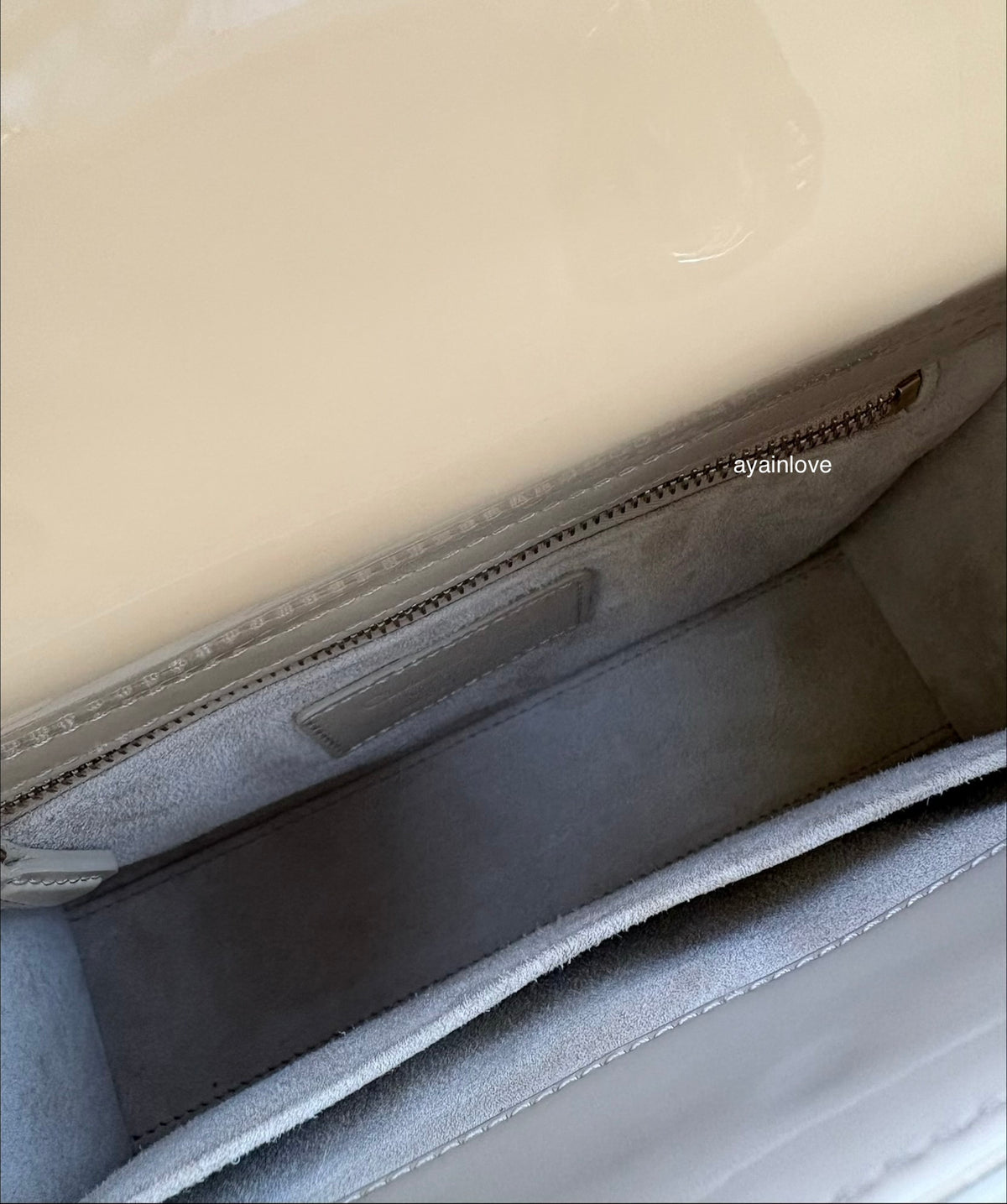 DIOR Small Lady Dior Beige Patent Cannage Calf Skin Bag