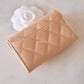 CHANEL Classic Beige Clair Caviar Small Snap Card Holder Gold Hardware