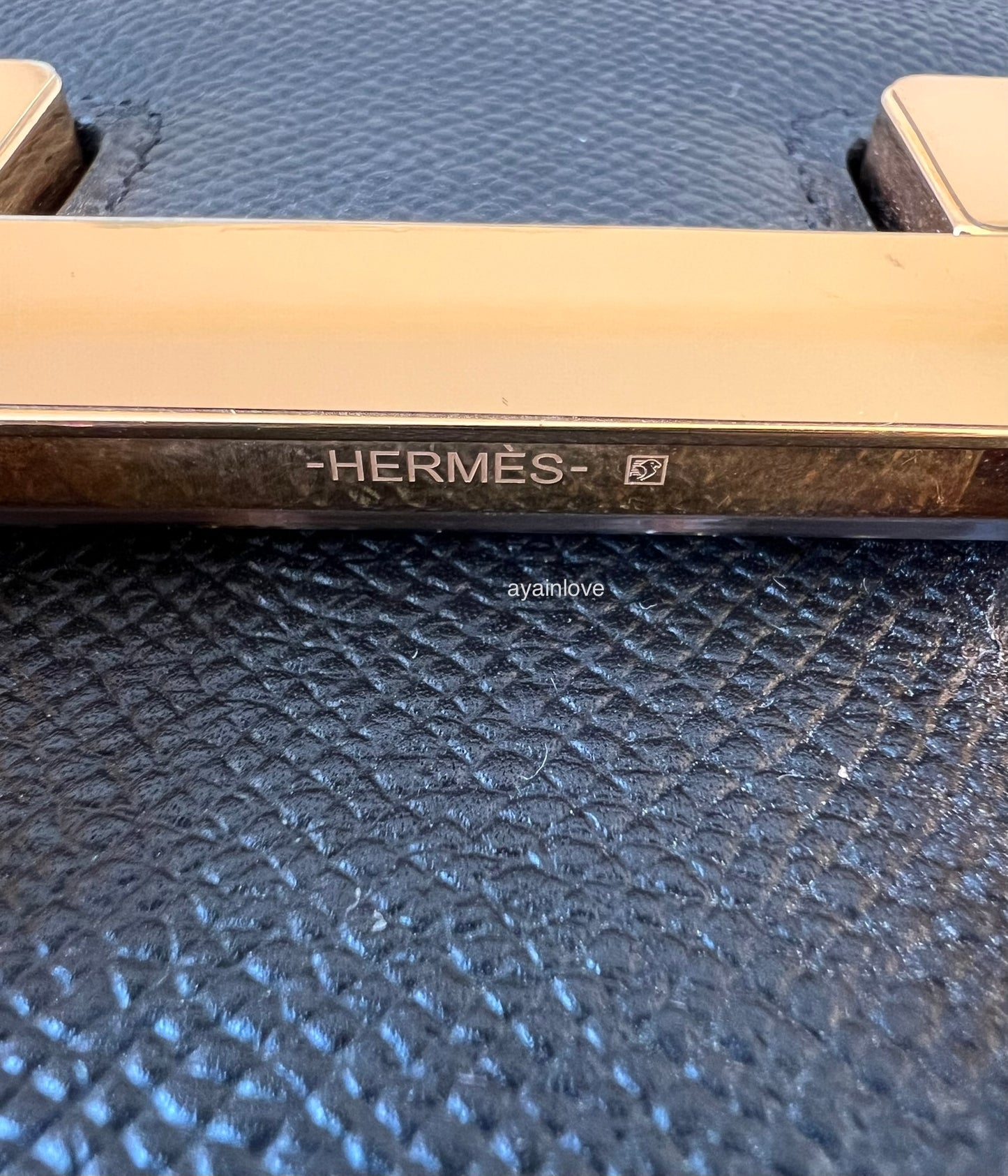 HERMES Constance 24 Noir Black Epsom Rose Gold Hardware D Stamp