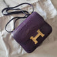 HERMES Constance Mini 18 Amethyst Matte Alligator Gold Hardware Y Stamp