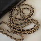 CHANEL Black Caviar Microchipped Classic Wallet On Chain Gold Hardware