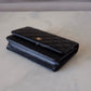 CHANEL Black Caviar Microchipped Classic Wallet On Chain Gold Hardware