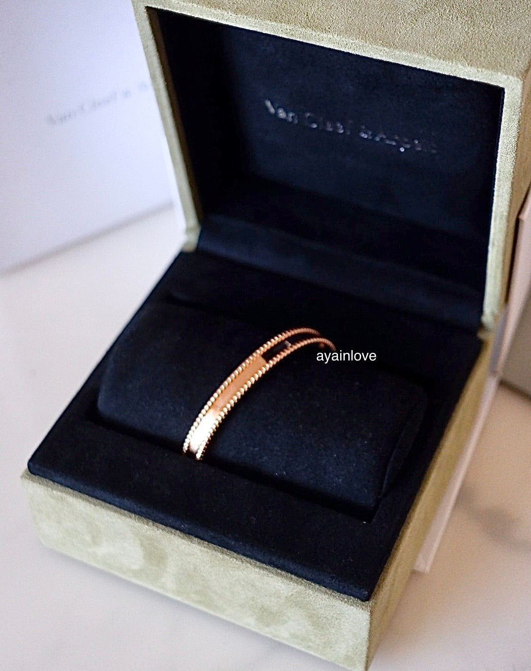 Van Cleef Arpels VCA Signature Perlee 18KT Rose Gold Bracelet Size Large