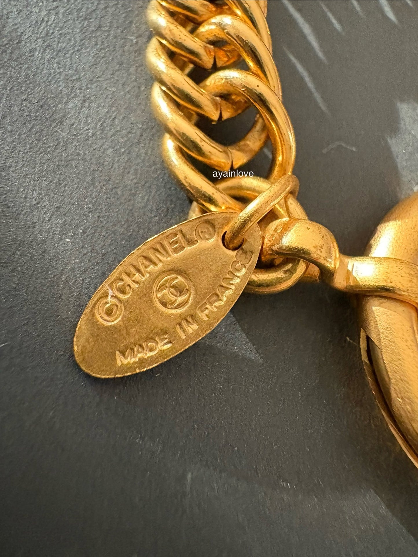 CHANEL Vintage CC Round Eyeglass Pendant Necklace 24KT Gold Plated Hardware